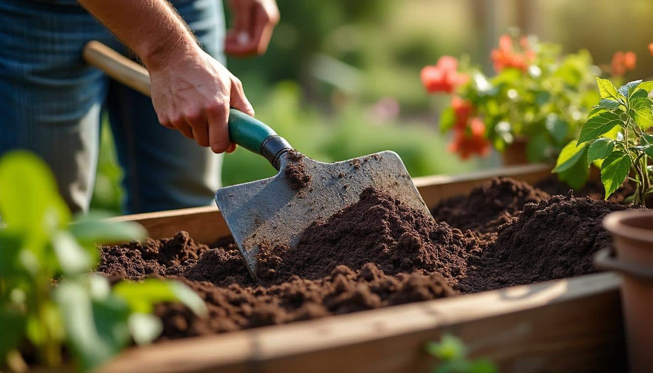 Entretenir un sol argileux avec une bêche dans son potager