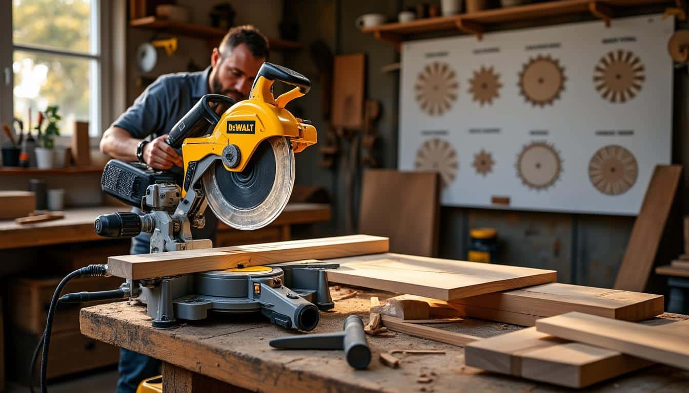 Illustration: Découvrir la scie à onglet Dewalt : usages, types et définitions clés