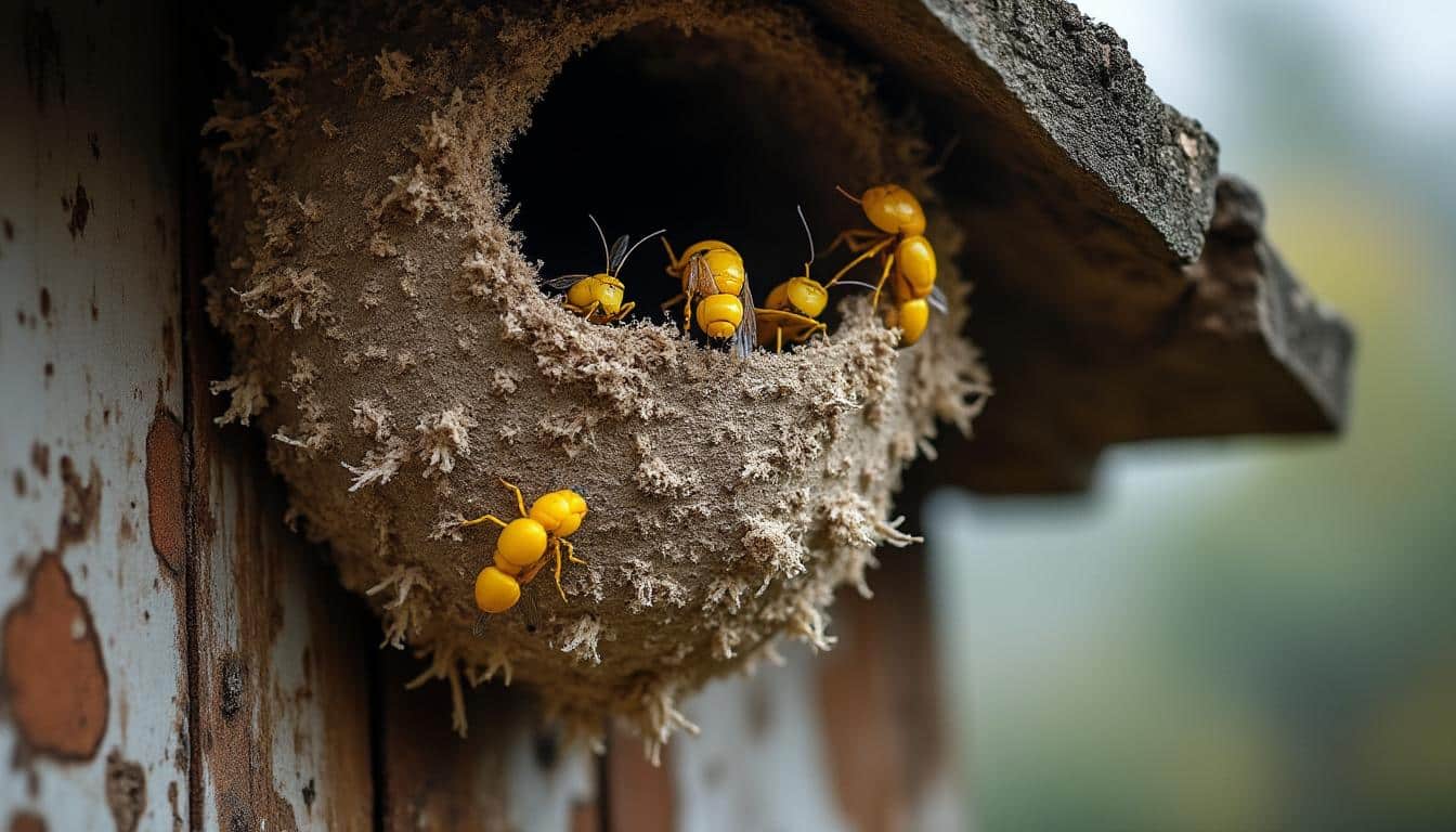 Guêpes poliste sur la toiture : identification et solutions naturelles