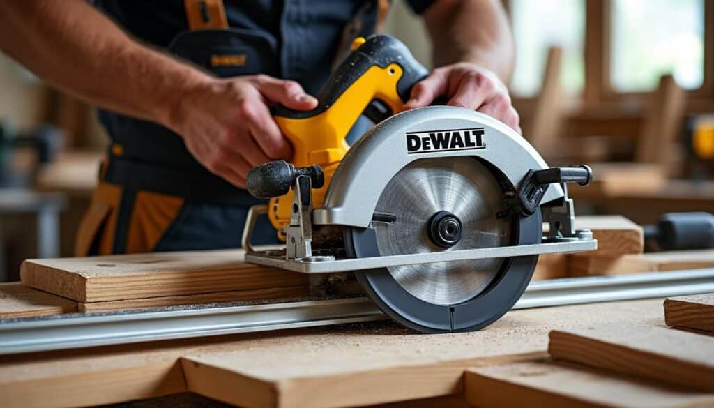 Rail de scie circulaire Dewalt : précision et sécurité garanties
