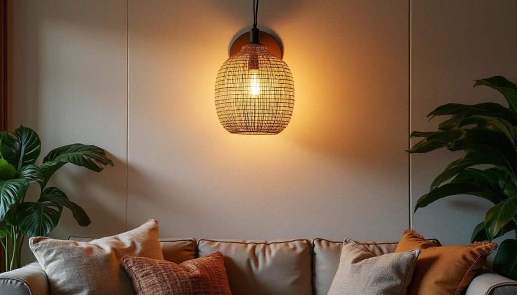 Applique murale en rotin : lumière naturelle et déco chaleureuse