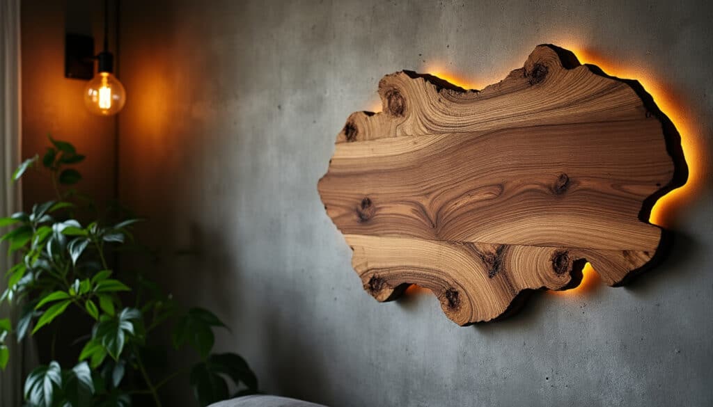 Applique murale originale en bois : lumière et design naturel