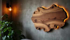 Applique murale originale en bois : lumière et design naturel